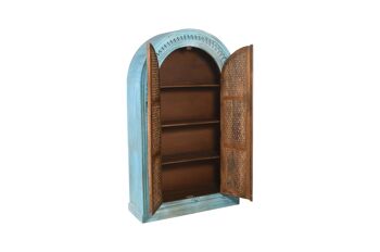 ARMOIRE EN BOIS SCULPTÉ TURQUOISE 110X40X190CM HM181071 3