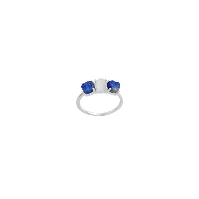 Bague Sinnes - Argent 925 - Lapis lazuli / Pierre de lune