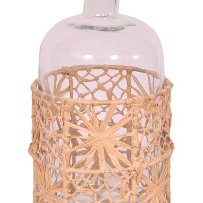 RAFFIA LINED GLASS BOTTLE HM2612