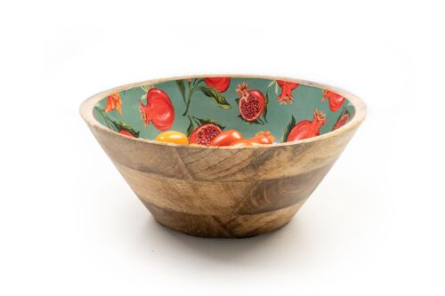 BOWL MADERA LACADA GRANADAS 25X25X10CM HM248