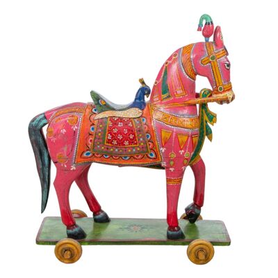 CABALLO MADERA MANGO EN PATINETE 86X28X100CM HM1824