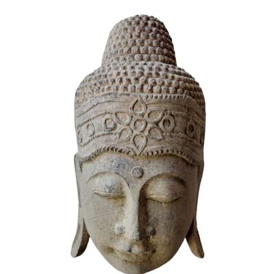 WOODEN WALL BUDHA HEAD HM472274