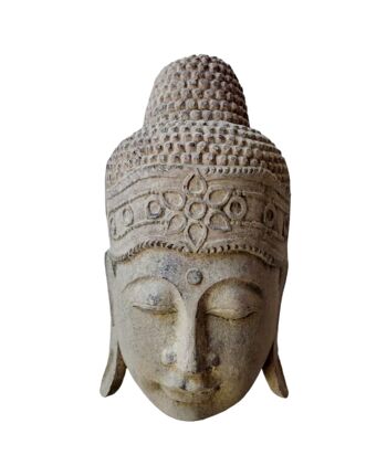 TÊTE DE BOUDHA MURALE EN BOIS 30X60X0CM HM472274