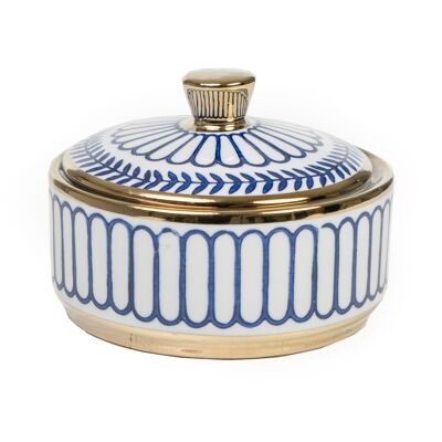 BLUE/WHITE PORCELAIN BOX 15X15X11CM HM843880