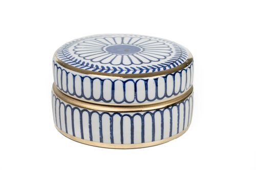 CAJA PORCELANA AZUL/BLANCO 15X15X7CM HM843882