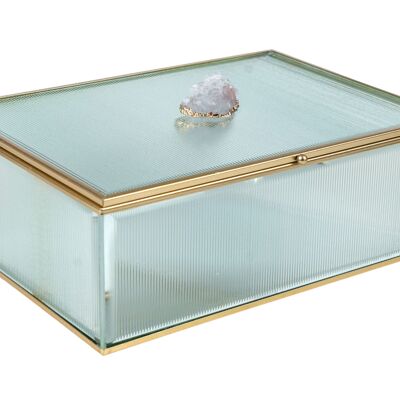 GLASS/GOLD METAL BOX 25X18X9CM HM843503