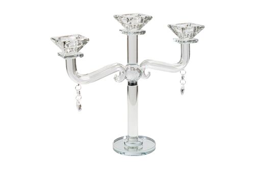 CANDELABRO VIDRIO 3 BRAZOS HM843642