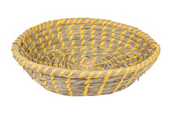 PANIER FIBRE NATURELLE JAUNE 33X33X9CM HM843744