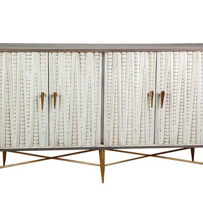 WOOD/METAL DRESSER 4 PORTS.D.C.DIAMOND 153X43X83CM HM121023