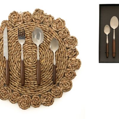 4 PCS WOOD CUTLERY SET HM843781