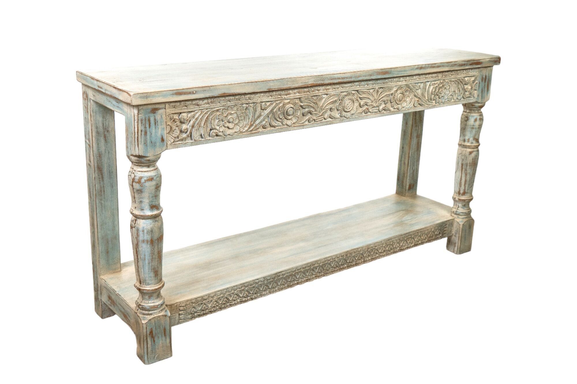 CONSOLE AVEC POIGNÉE À SCULPTER EN BOIS HM1820