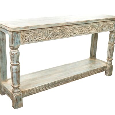 CONSOLE WITH WOODEN SIZE HANDLE 150X39X80CM HM1820