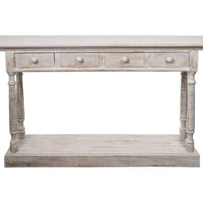 CONSOLE EN BOIS DE MANGUIER NATUREL/BLANC 2 C. HM3012