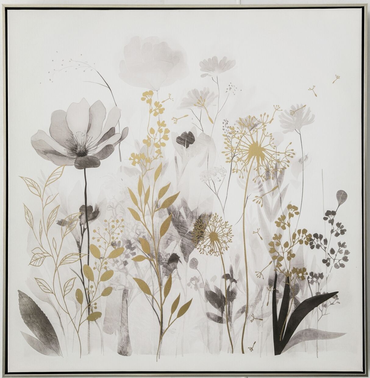 TABLEAU AVEC FLEURS CADRE AVEC PAPIER DORÉ HM406