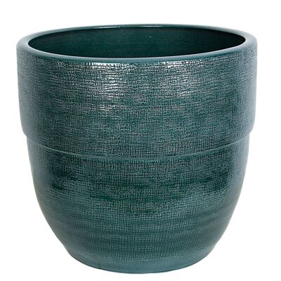 GLAZED GREEN CERAMIC POT COVER 35X37X37CM HM31118