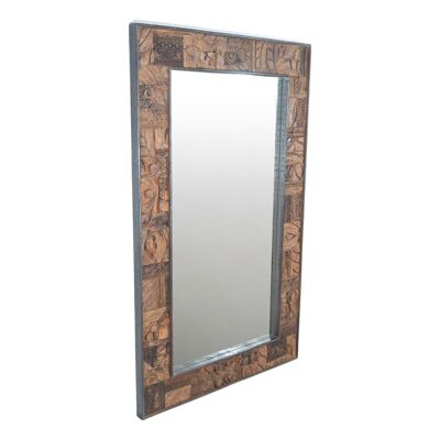 WOODEN MIRROR CARVED HANDLE 98X5X153CM HM1830
