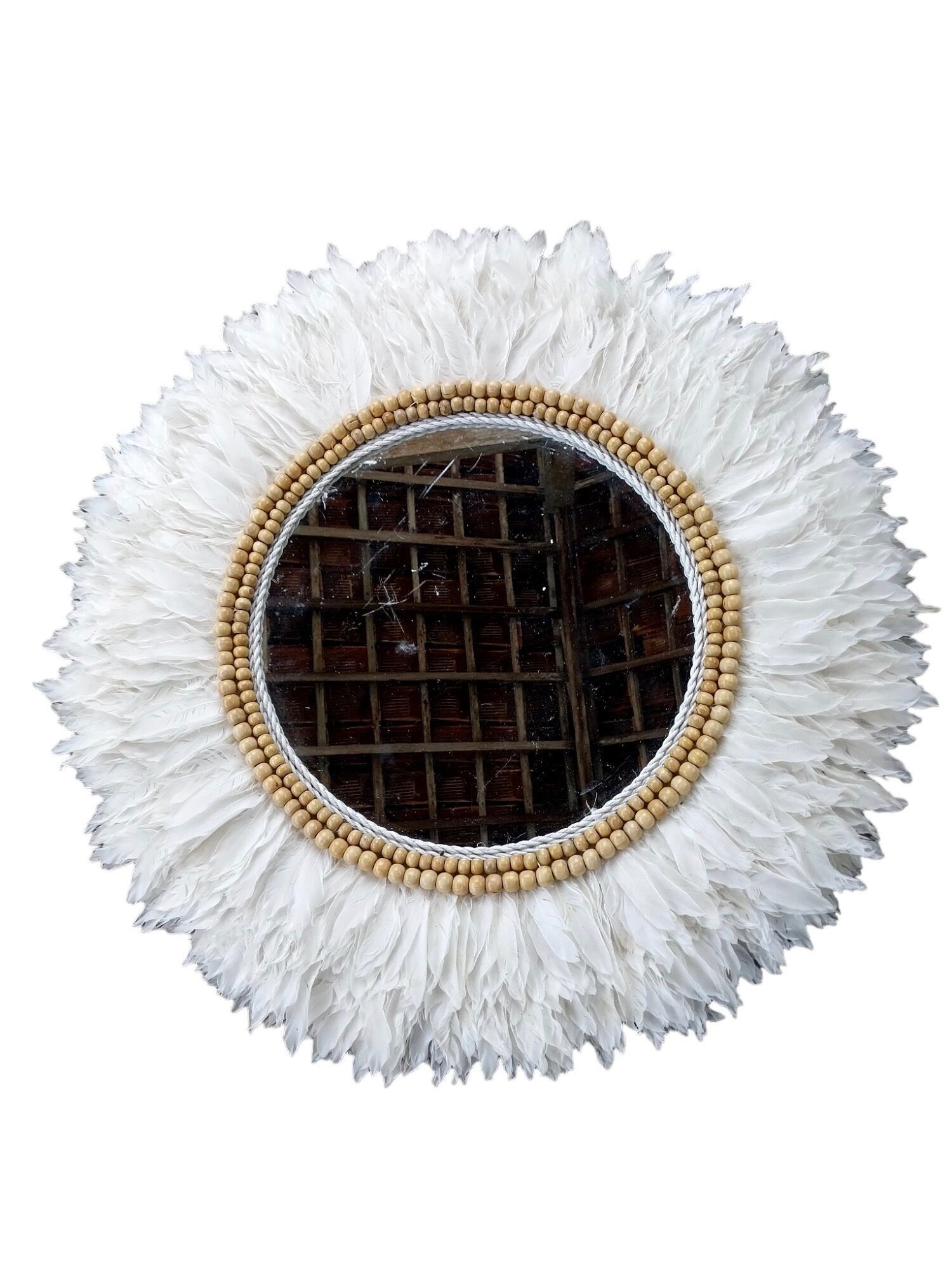 MIROIR PLUME BLANCHE HM47573