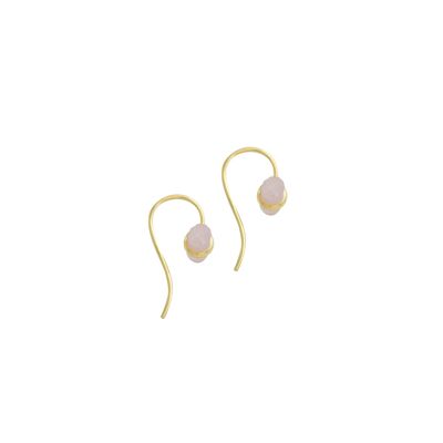 Boucles d'oreille Finse - Plaqué or - Quartz rose