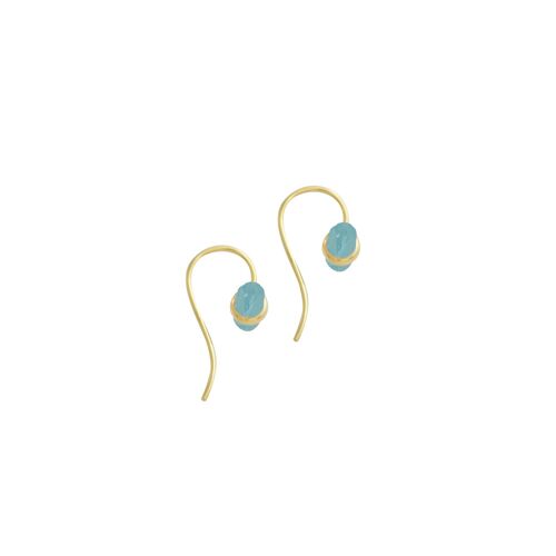 Boucles d'oreille Finse - Plaqué or - Calcédoine aqua