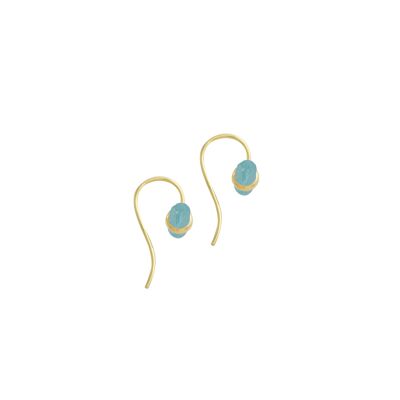 Boucles d'oreille Finse - Plaqué or - Calcédoine aqua