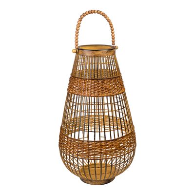 ANTIQUE OPENMETAL METAL LANTERN 26X26X45CM HM622