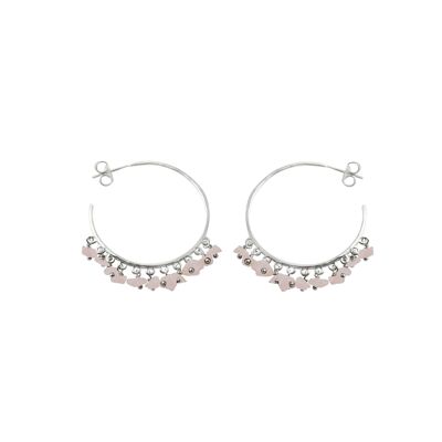 Boucles d'oreille Lura - Argent 925 - Quartz rose