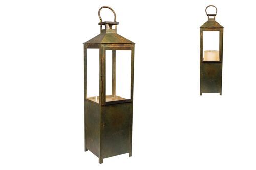 FAROL METAL SUELO ANTIQUE 22X22X78CM HM618