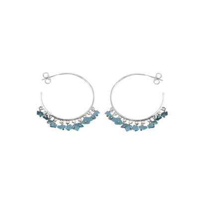 Boucles d'oreille Lura - Argent 925 - Calcédoine aqua