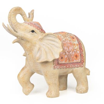 FIGURINE ÉLÉPHANT COLORÉ EN RÉSINE 31X13X32CM HM101