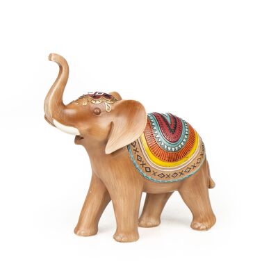 FIGURINE ÉLÉPHANT COLORÉE EN RÉSINE HM106
