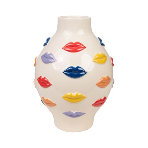 FLORERO BESOS COLORES CERAMICA HM279