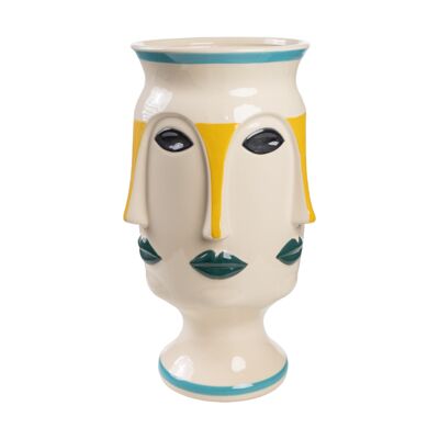 VASE CERAMIC FACES COLORS HM280