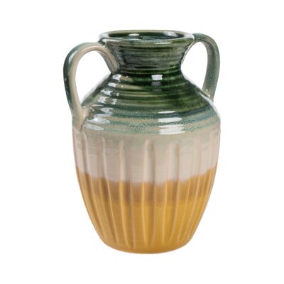 CERAMIC VASE WITH MULTICOLOR HANDLES HM299