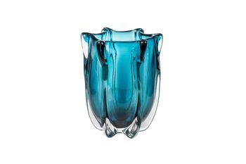 VASE VERRE BLEU 18X18X23CM HM843772