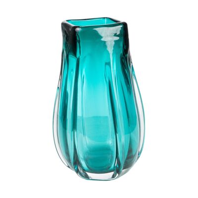 TURQUOISE GLASS VASE 18X18X31CM HM843758