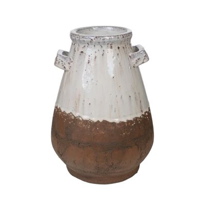 Rustikale Vase mit zwei Griffen, 21 x 21 x 30 cm, HM220
