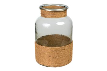 VASE EN VERRE DOUBLÉ DE JUTE HM262