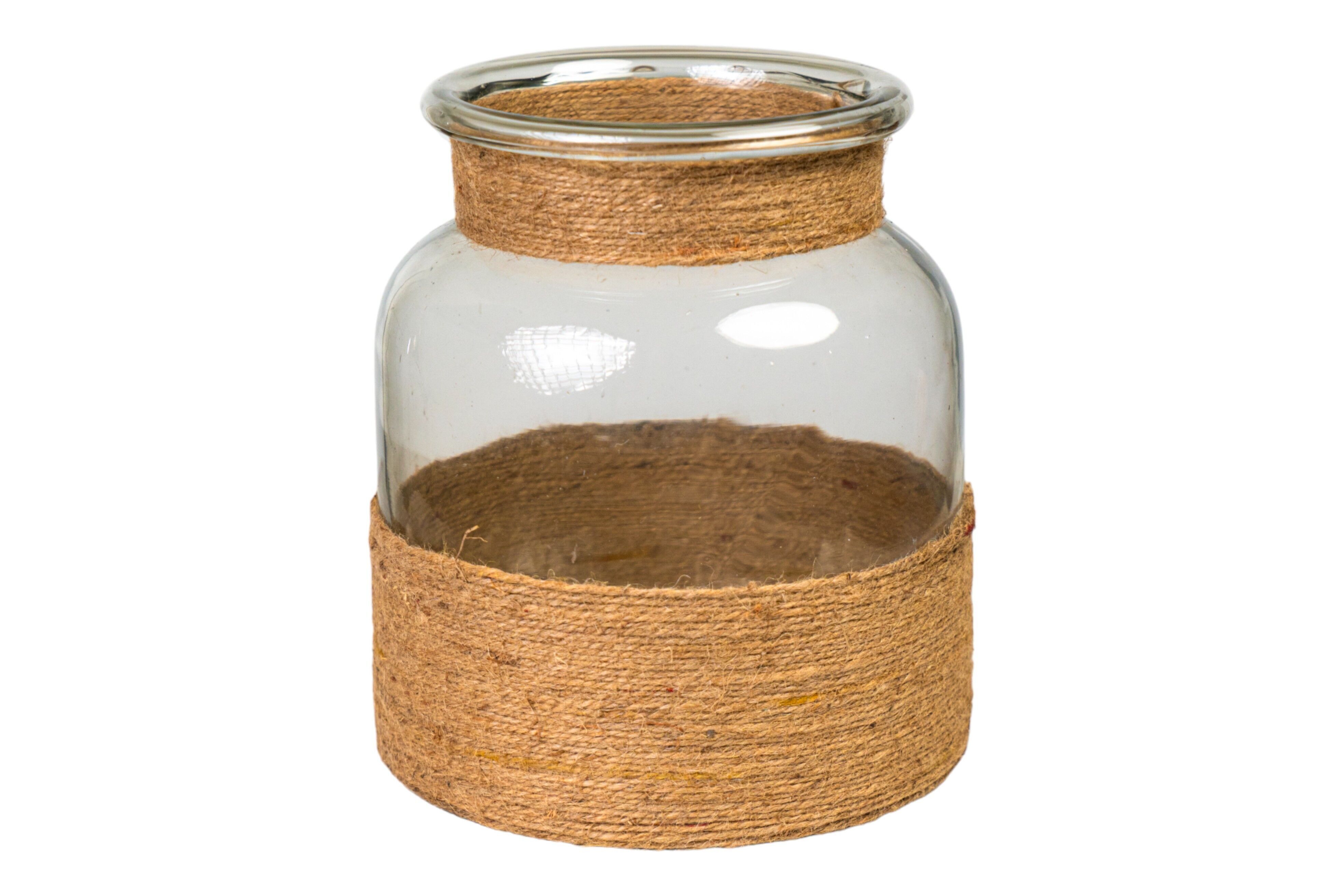 Mit Jute ausgekleidete Glasvase HM261