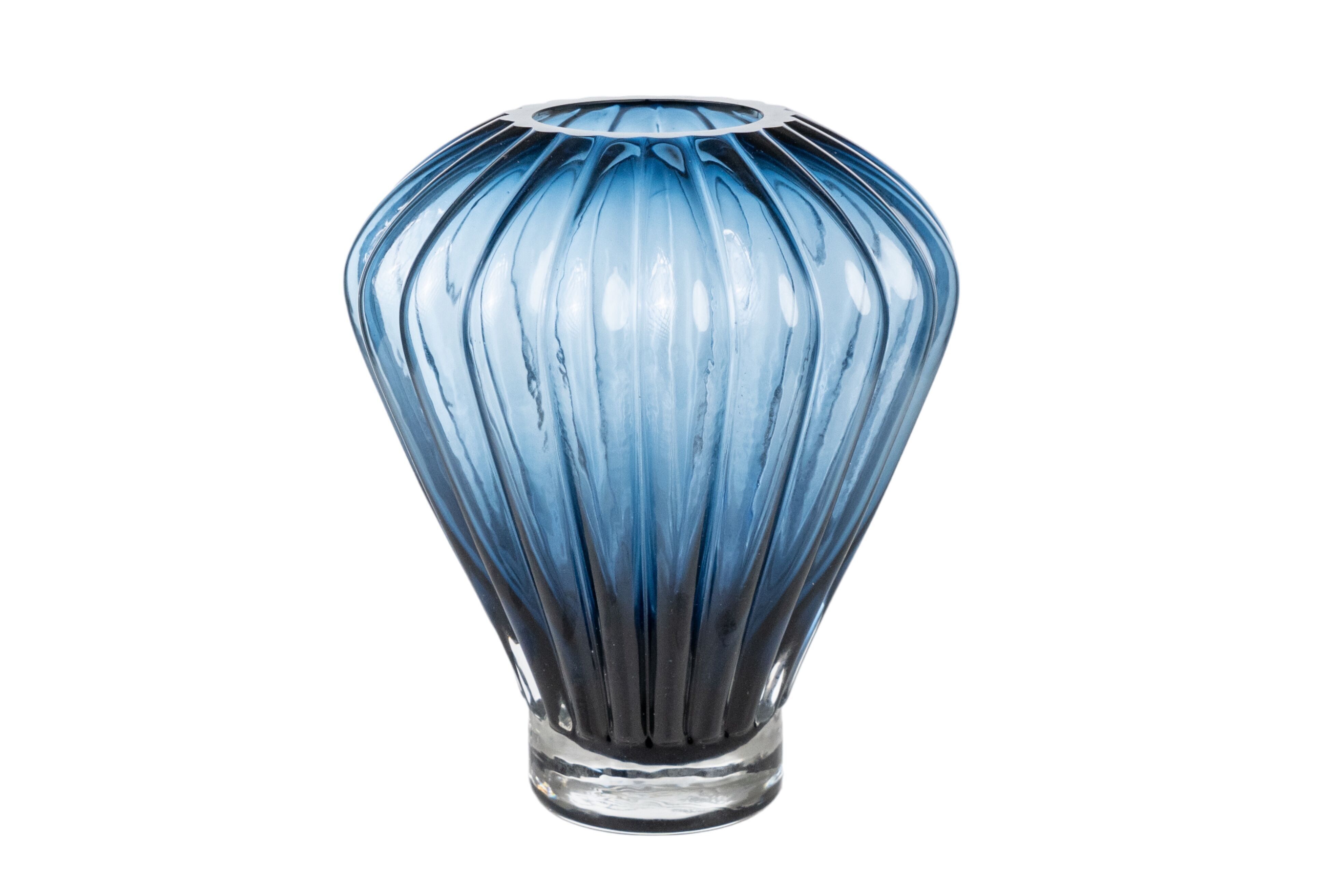 KOBALTBLAU GESTREIFTE GLASVASE HM843703