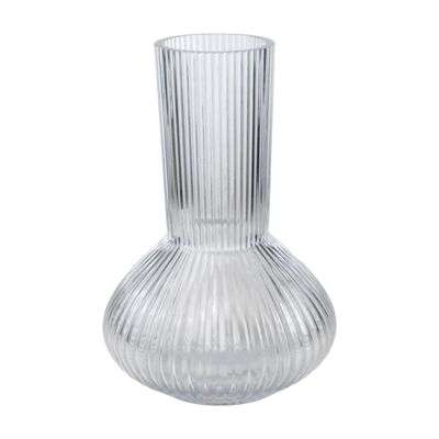 VASE VERRE RAYÉ 19X19X30CM HM843695