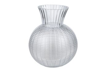 VASE EN VERRE RAYÉ 21X21X25CM HM843697