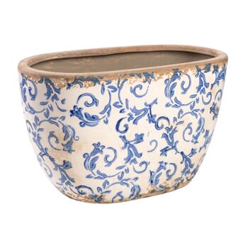 JARDINIÈRE PORCELAINE BLEU/BLANC HM242