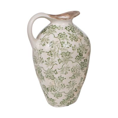 JARRO PORCELANA BEIGE/VERDE 27X15X16CM HM244