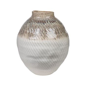 VASE PORCELAINE BEIGE LARGE 26X26X31CM HM260