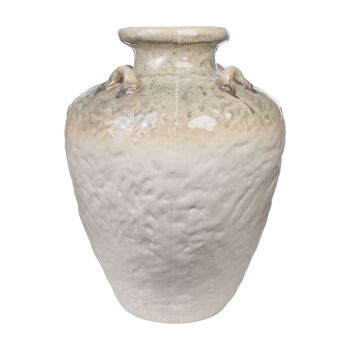 VASE PORCELAINE BEIGE AVEC POIGNÉES HM259