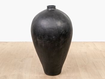 VASE CÉRAMIQUE NOIRE 55X55X105CM HM47256