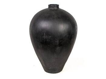 VASE CÉRAMIQUE NOIR 40X40X65CM HM47258