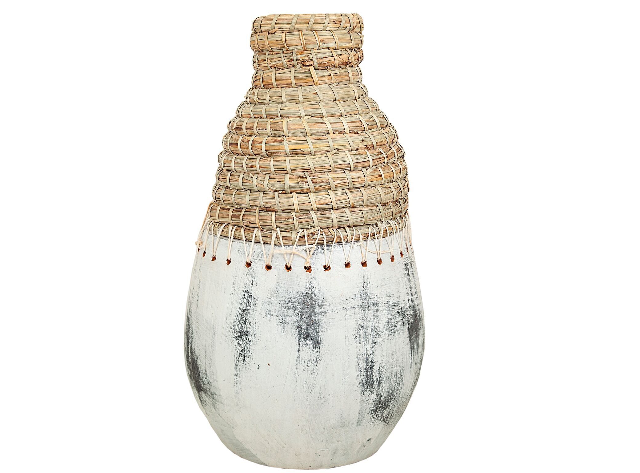 KERAMIK/RATTAN-VASE HM472544