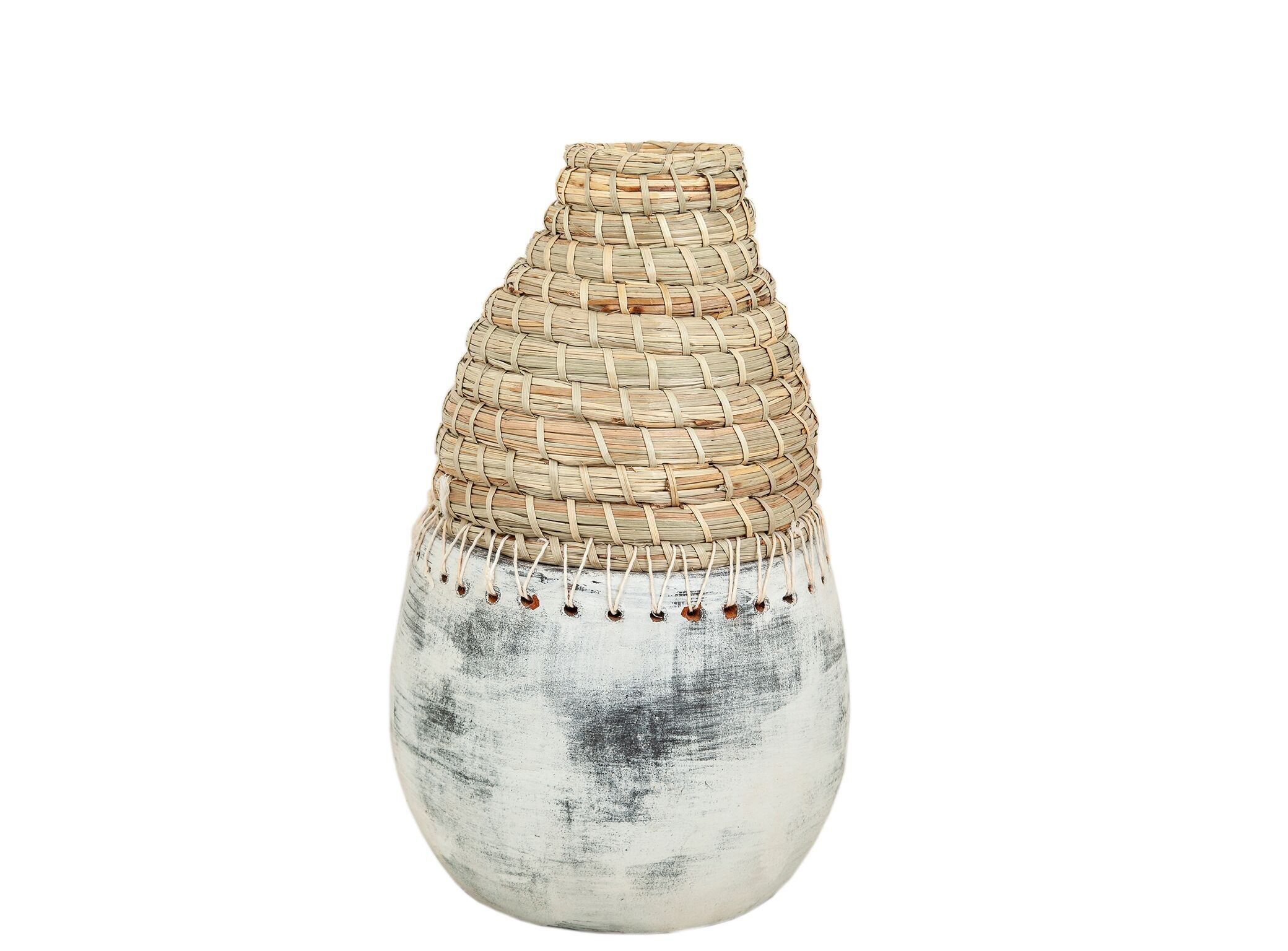 KERAMIK/RATTAN-VASE HM472543