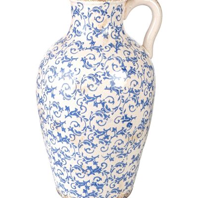 MEDIUM BLUE/WHITE PORCELAIN VASE 30X30X50CM HM237